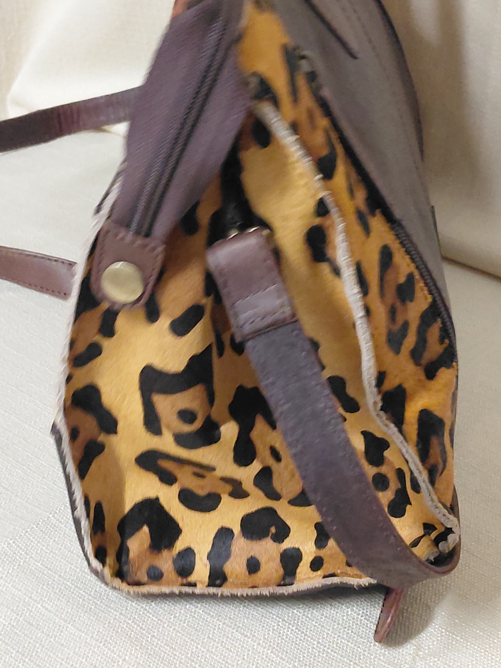 American Darling Brown Tooled Leather & Leopard Hair On *Concealed Carry Bag NWT - Picture 4 of 16